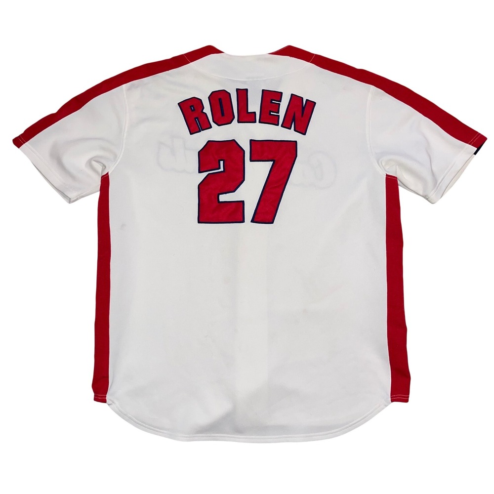 True Fan St Louis Cardinals Scott Rolen 27 Baseball Jersey Mens XL White Mesh